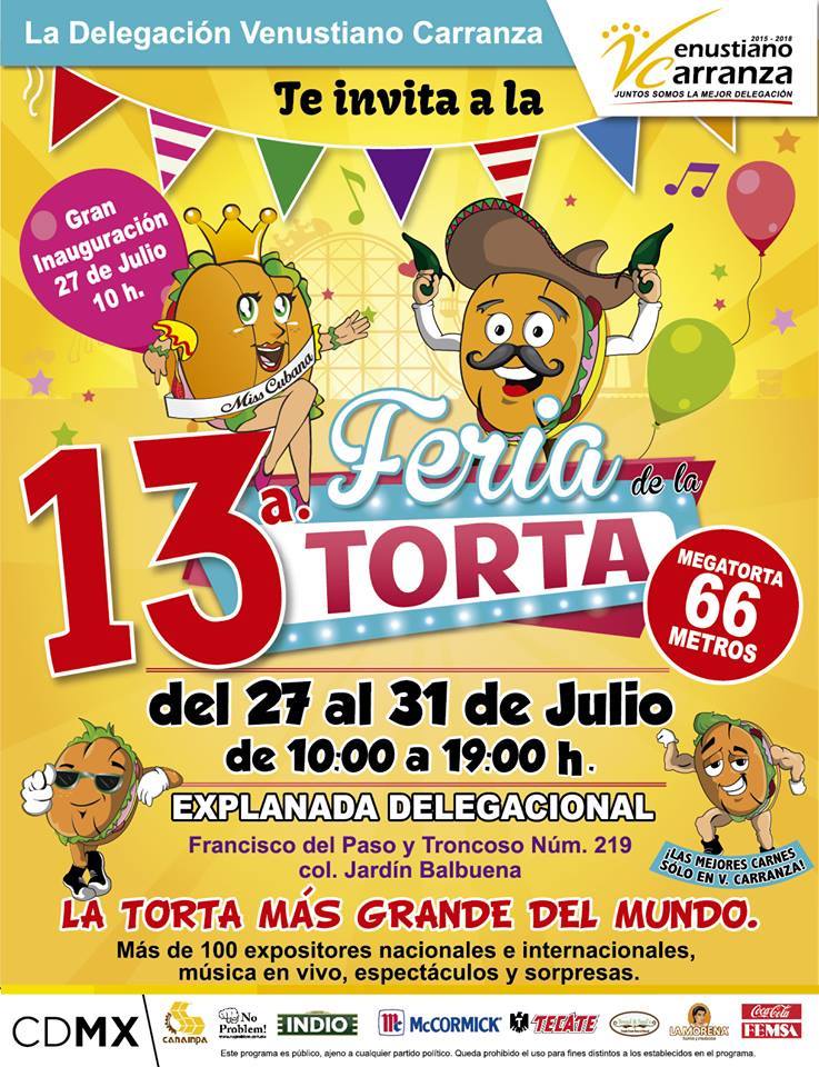 13a Feria de la Torta en la Venustiano Carranza.