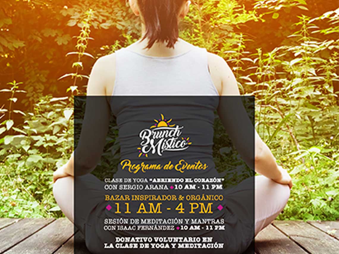 Date una vuelta en el bazar, mira los cojines, ropa para meditar , toma una clase de yoga, meditación y come en el brunch del bazar holístico.