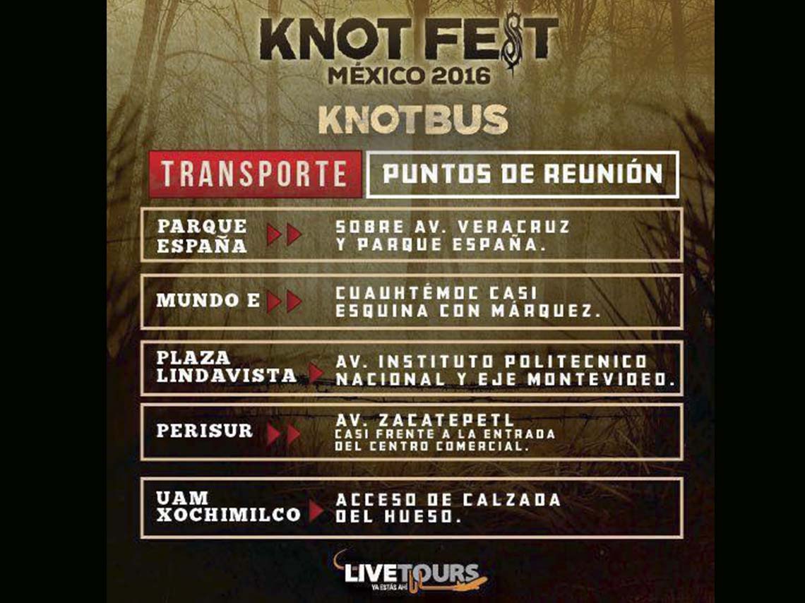 knotfest 2016 transporte