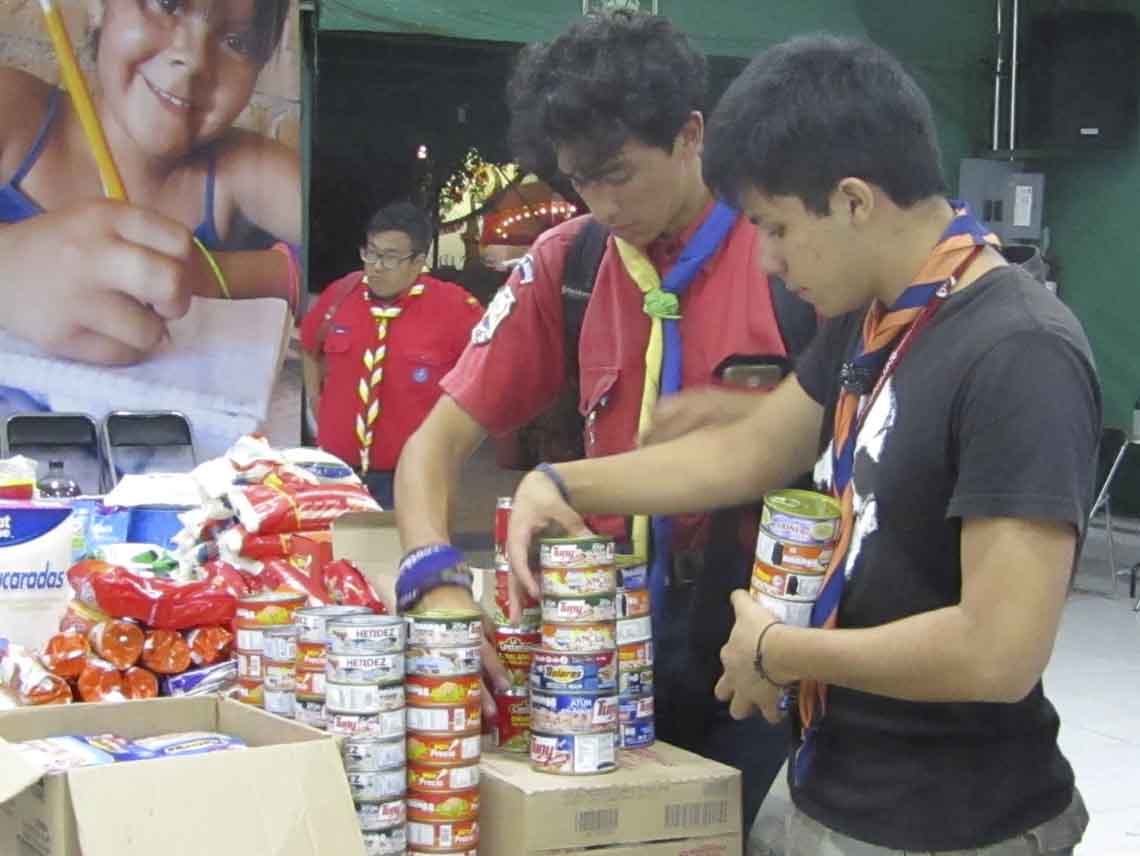 Los scouts en las labores de auxilio del 19-S