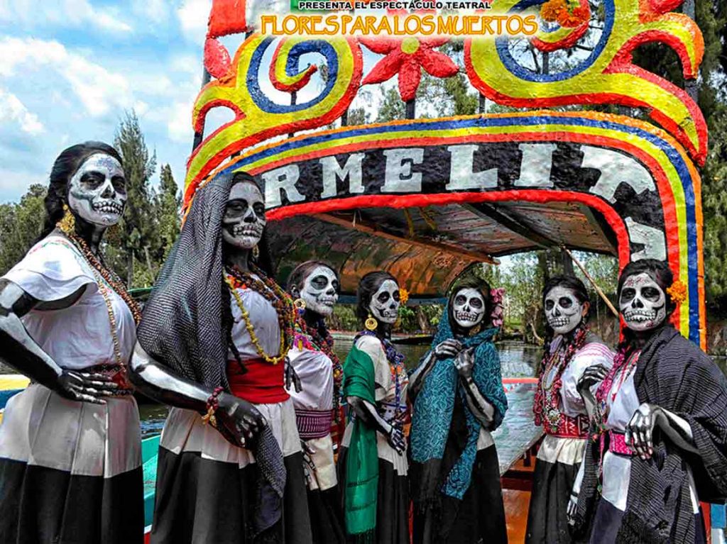 La Catrina en Trajinera 2017 en Xochimilco con mariachis