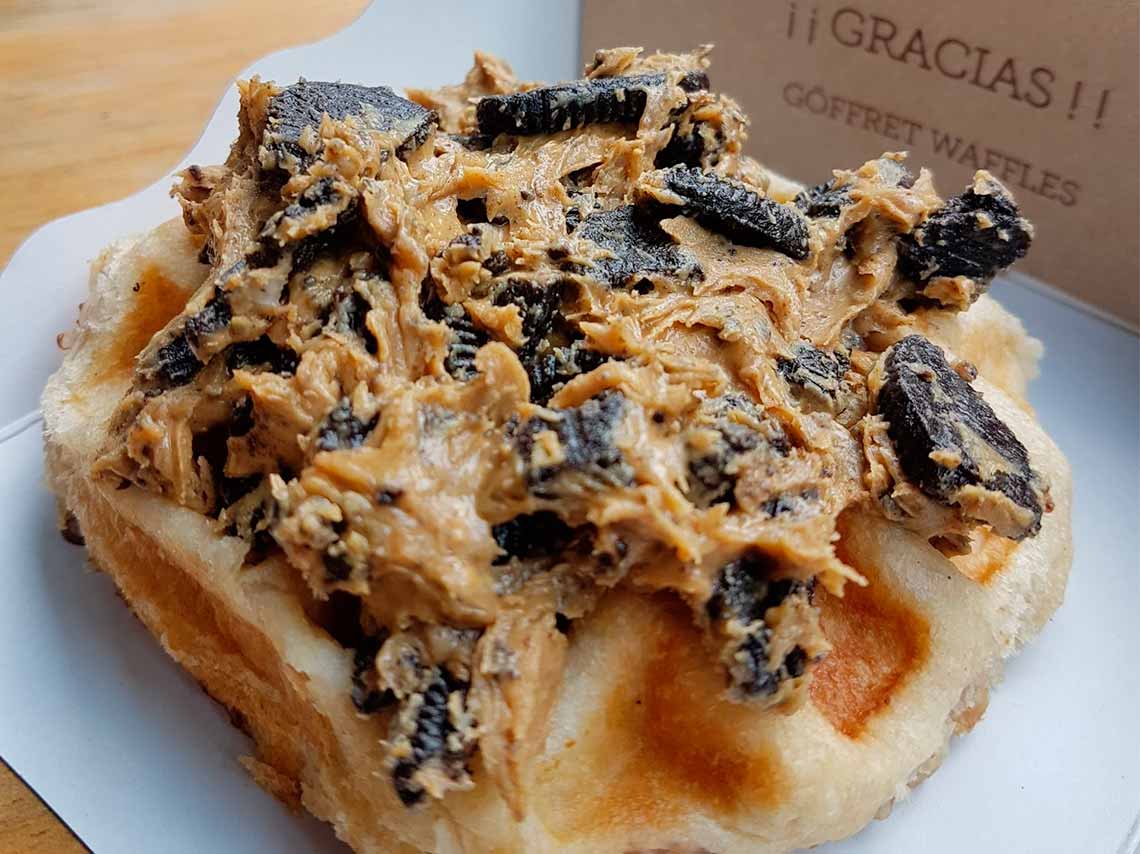 Lugares con waffles exóticos en CDMX waffle de galleta oreo