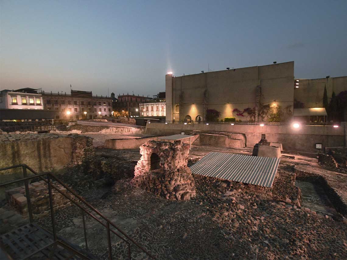 Templo Mayor iluminado, un atractivo del Centro Histórico