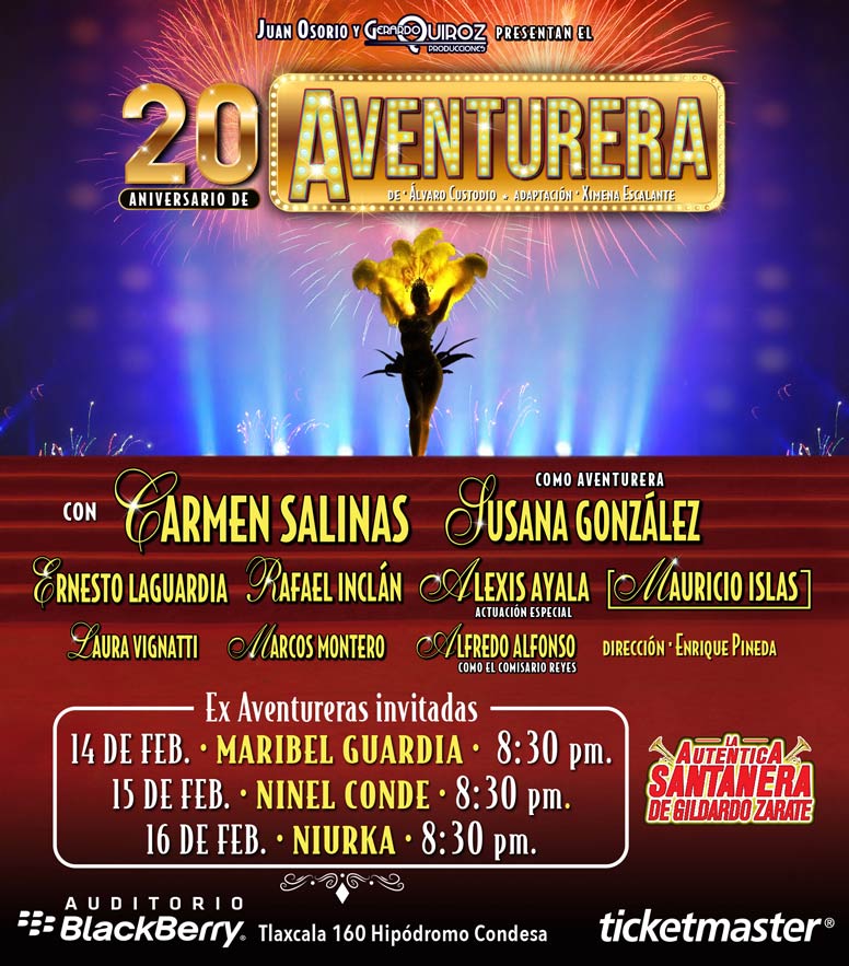 3 funciones especiales celebrando 20 años de Aventurera 0