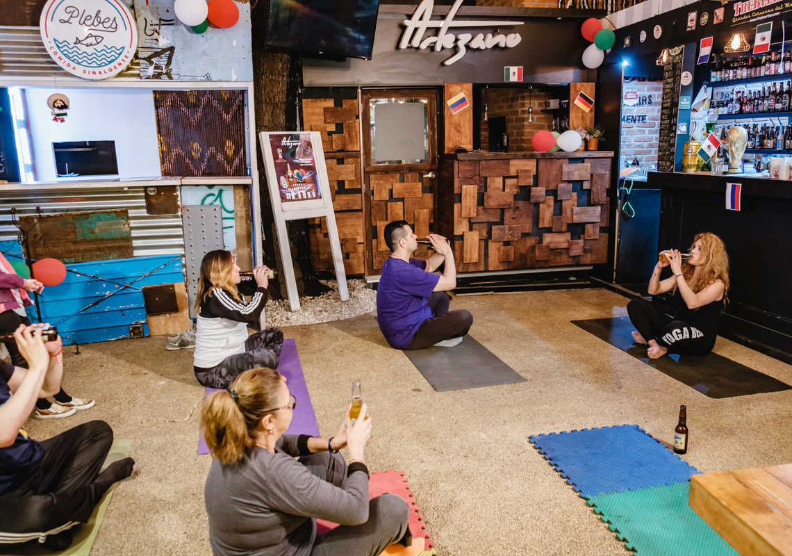 Beer Yoga en Beer Box Polanco