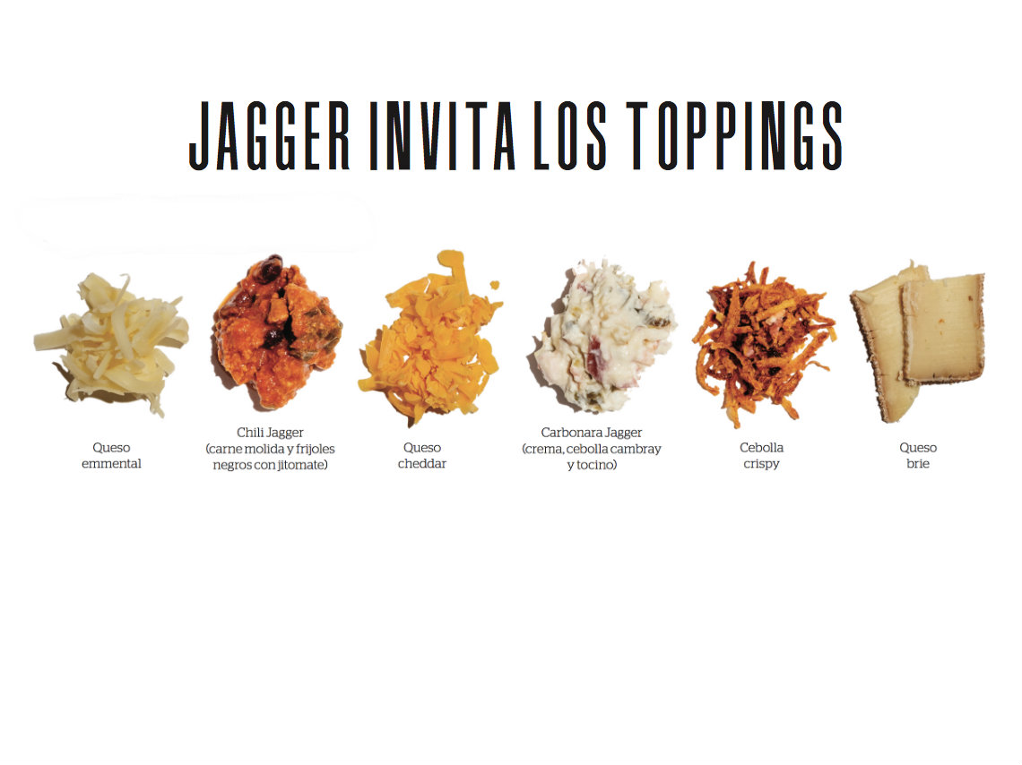 Toppings para los hot dogs de Jagger