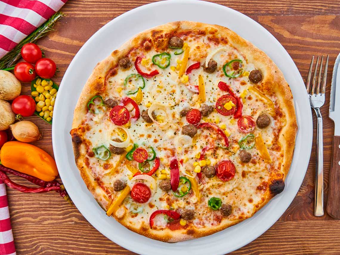 festival de la hamburguesa y snacks veganos 2018 pizza con verduras
