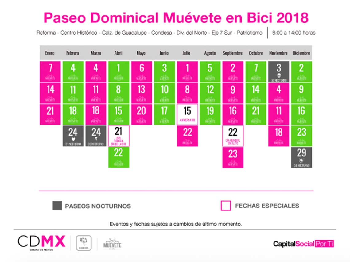 calendario muevete en bici ía mundial de la bicicleta 2018