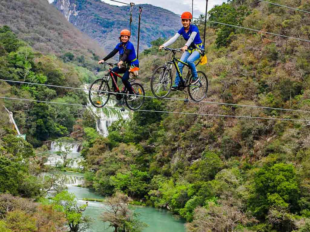 Lánzate de una tirolesa en bici y recorre la Huasteca Potosina