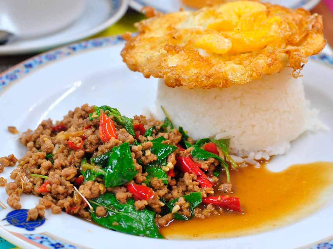 Festival gastronómico Delicias de Tailandia en Polanco arroz con carne