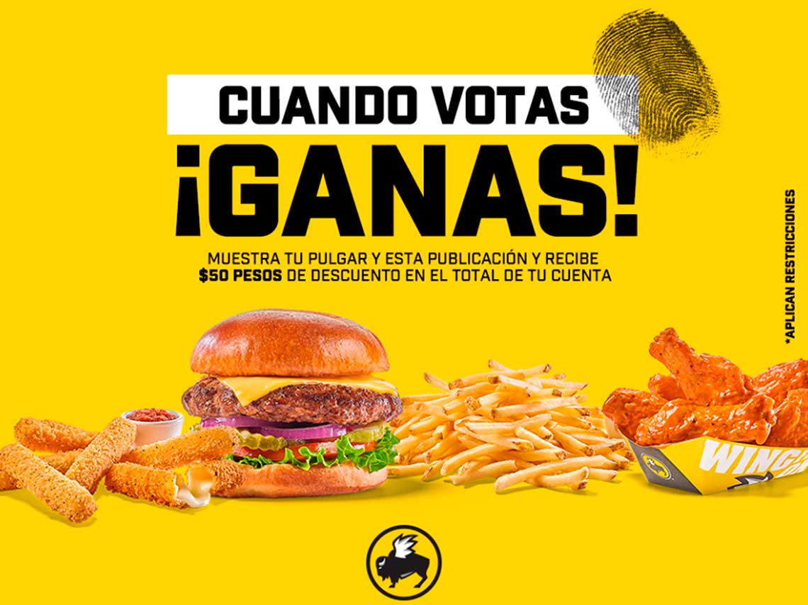 Promociones por votar 2018 en CDMX buffalo wild wings