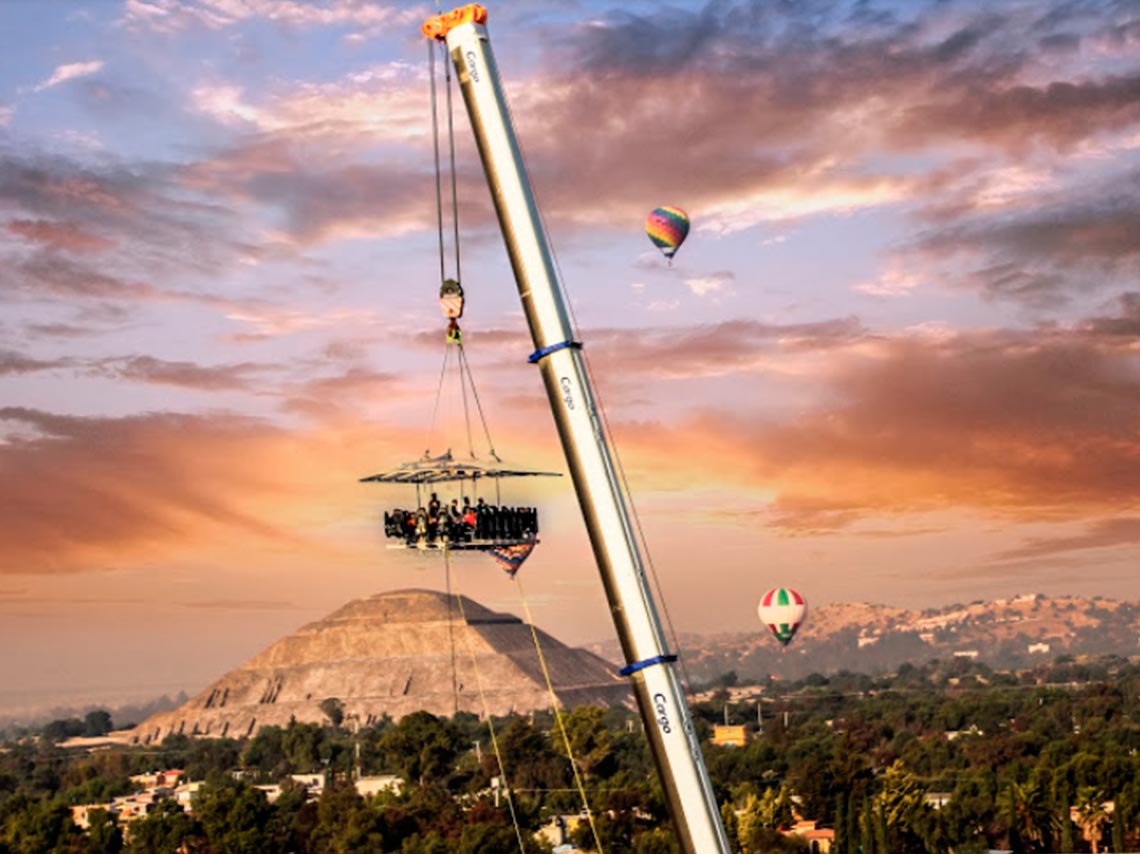 Dinner in the sky en Teotihuacán 2018 experiencia