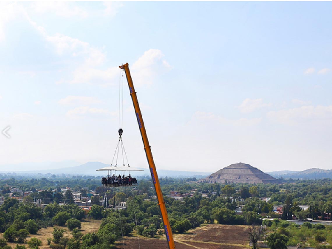 Dinner in the sky en Teotihuacán 2018 piramides