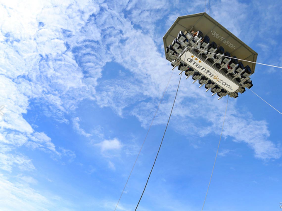 Dinner in the sky en Teotihuacán 2018 restaurante