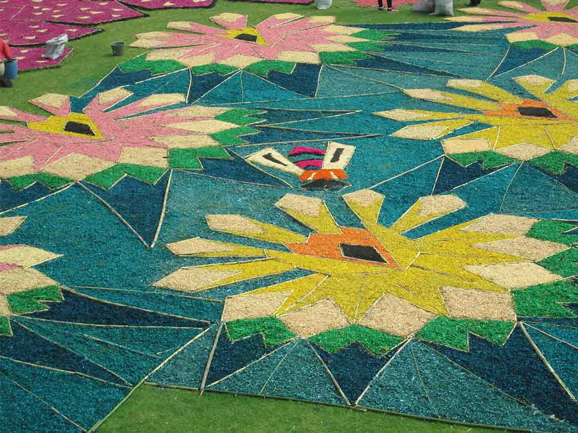 Feria de las flores en Xochitla 2018 alfombra floral