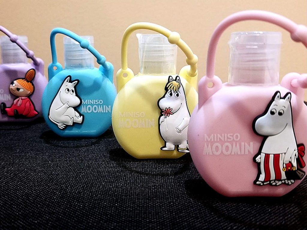 Los Moomin llegan a los productos Miniso: gel antibacterial