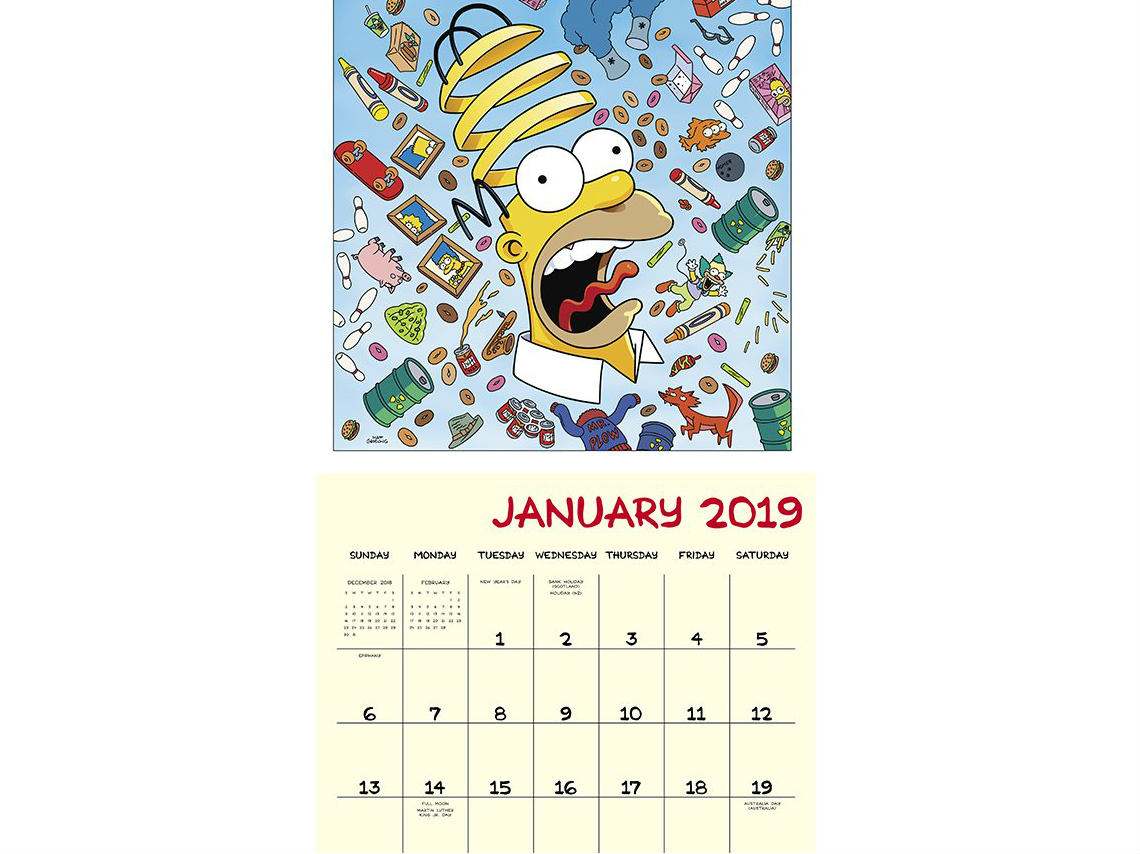 8 regalos para los amantes de las series de TV: Calendario de Los Simpson