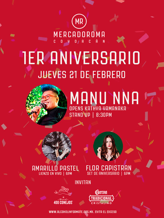 MR Coyoacán te invita a su primer aniversario: ¡Manu NNa, Amarillo Pastel y Flor Capistran como invitados!