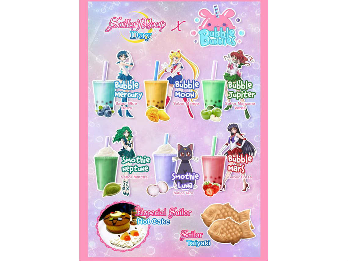 Sailor Moon Day en CDMX 2019: cafetería con bebidas de Sailor Moon