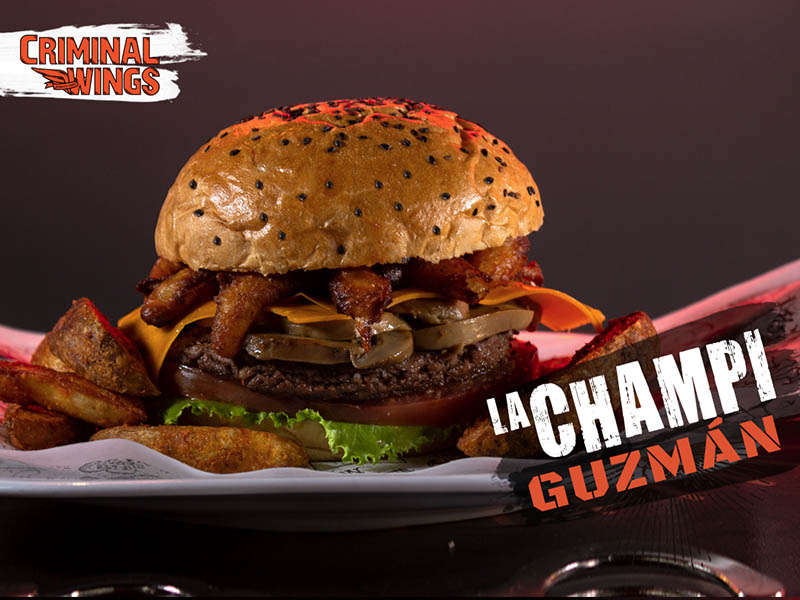 Hamburguesa Champi Guzmán.