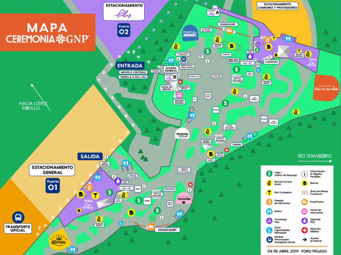 Guía de Supervivencia para el festival Ceremonia 2019: mapa