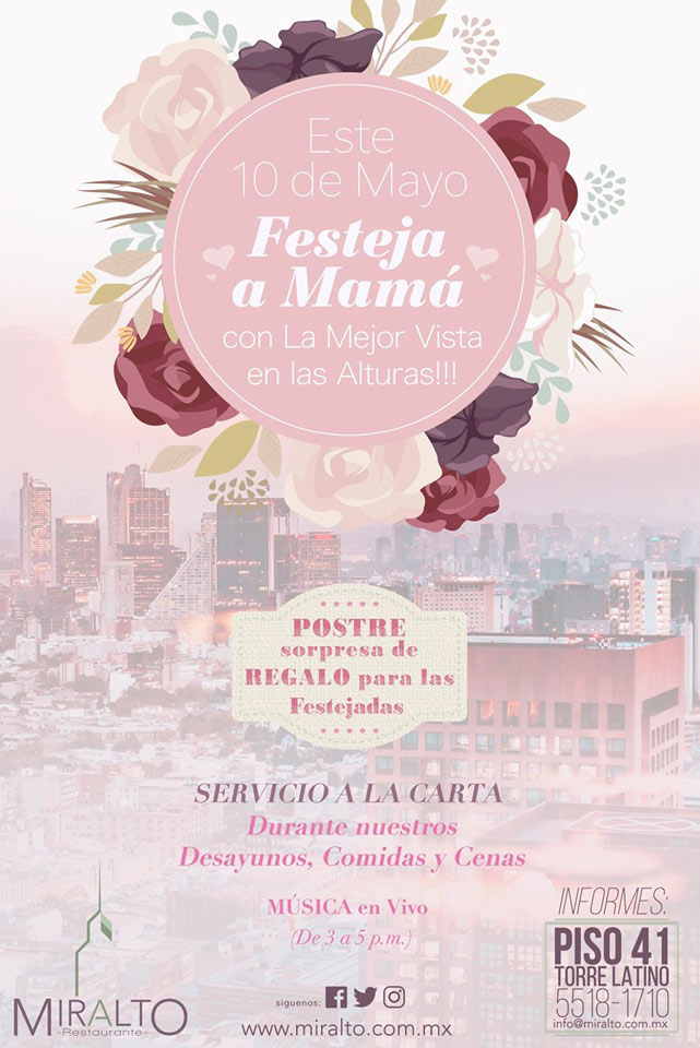 Celebra este 10 de mayo con la comida más exquisita y la mejor vista de la CDMX