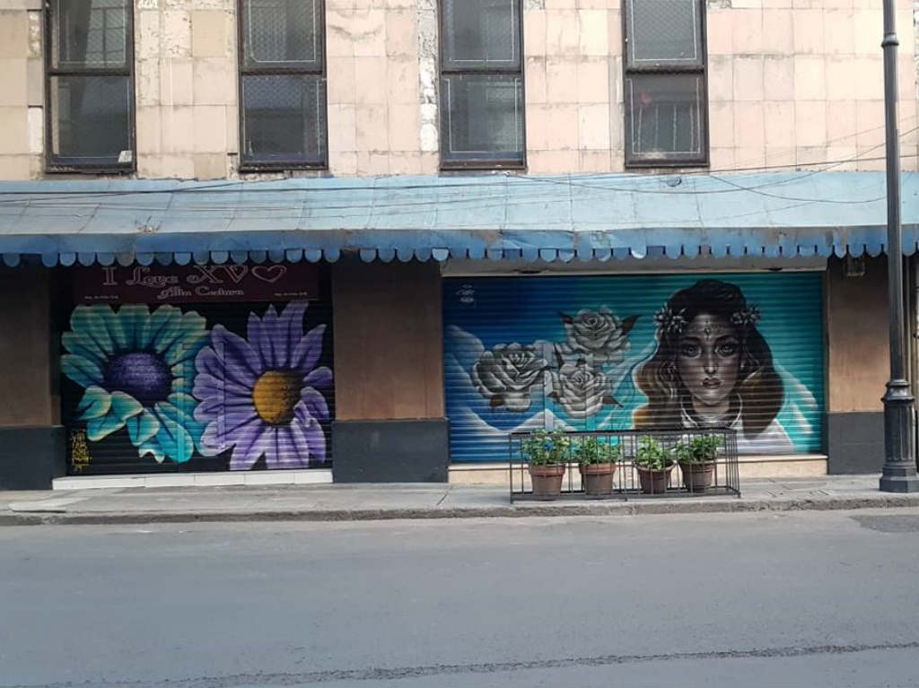 arte urbano cortinas de tiendas