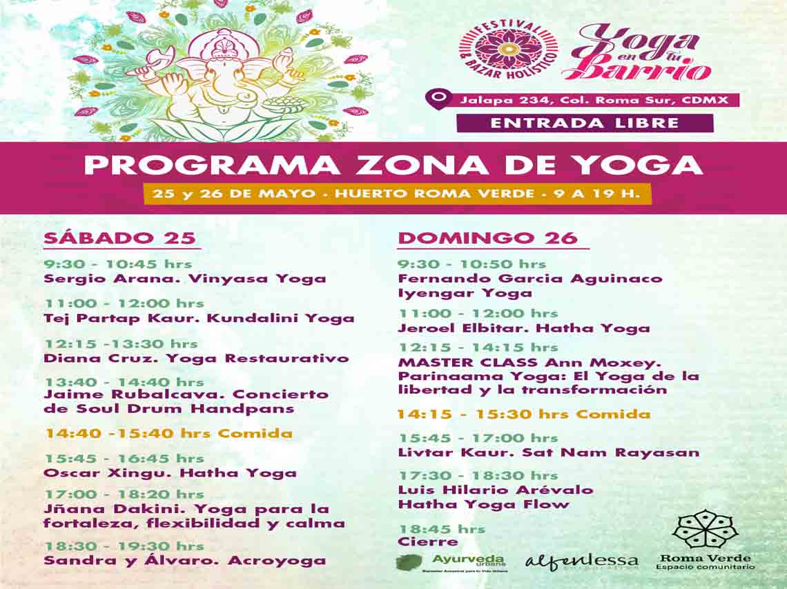 Festival de yoga en Roma Norte verde