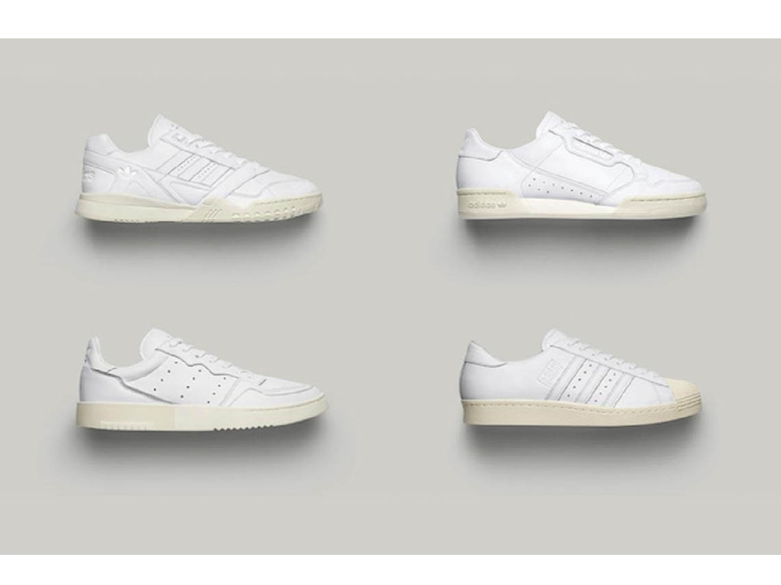 adidas blancos piel