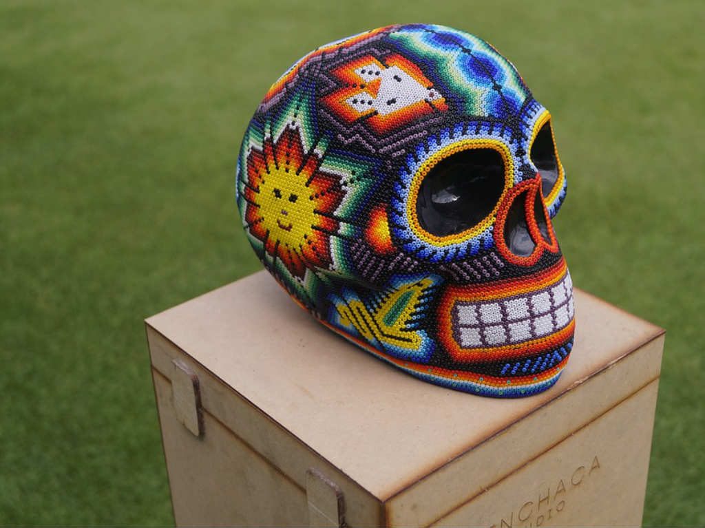 Feria Internacional de Artesanías cráneo Huichol