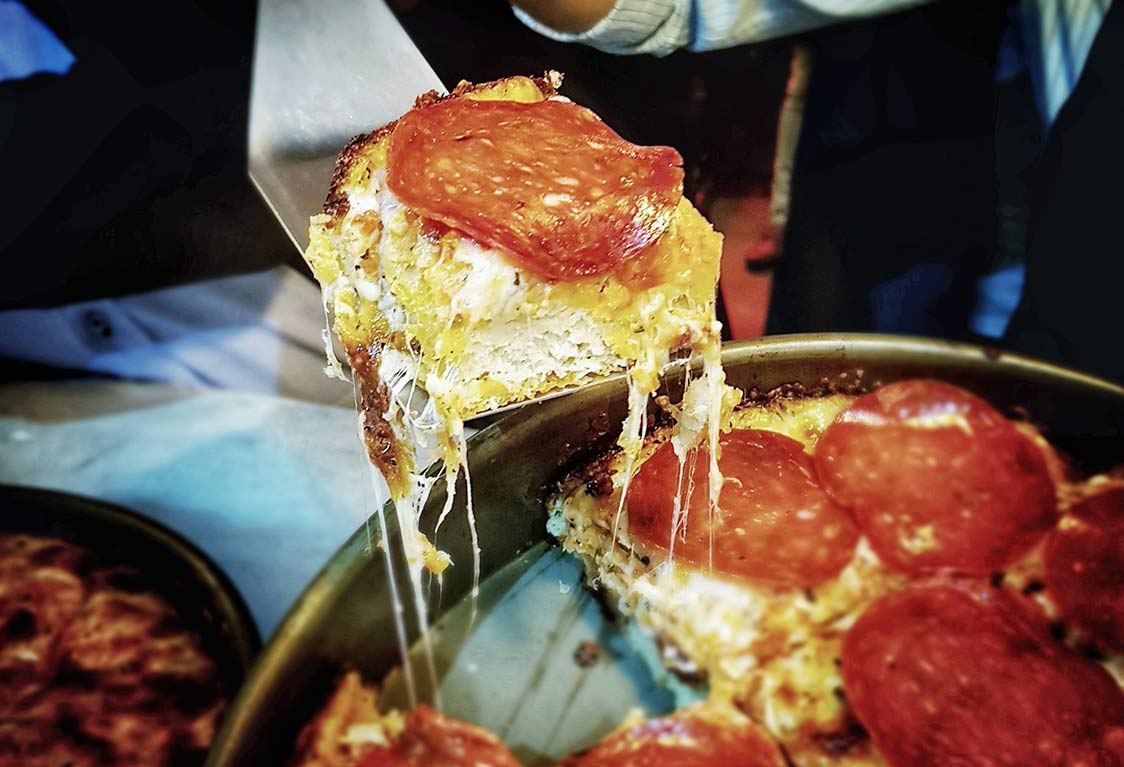 Pizza Chicago Homslice queso