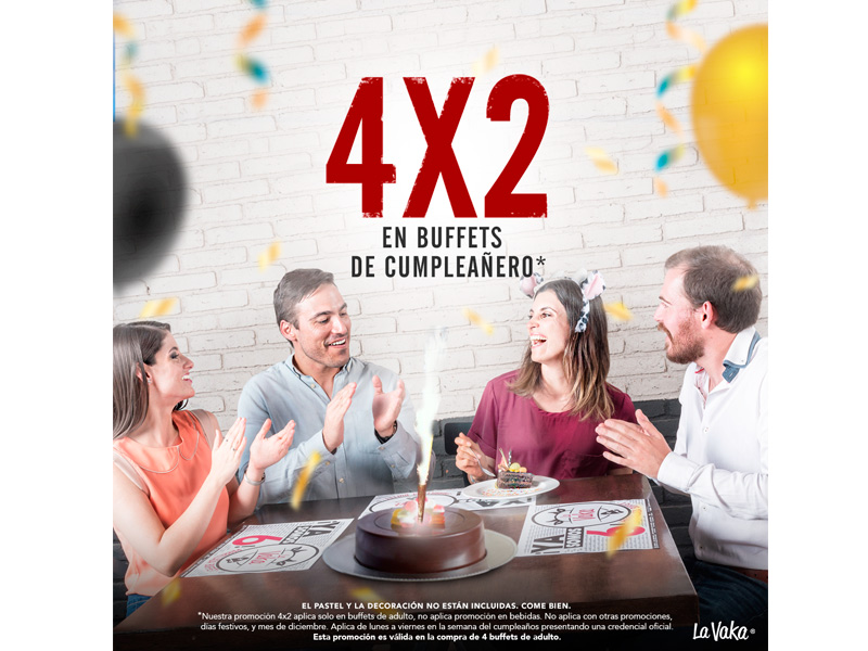 4 x 2 en buffets de cumpleañero