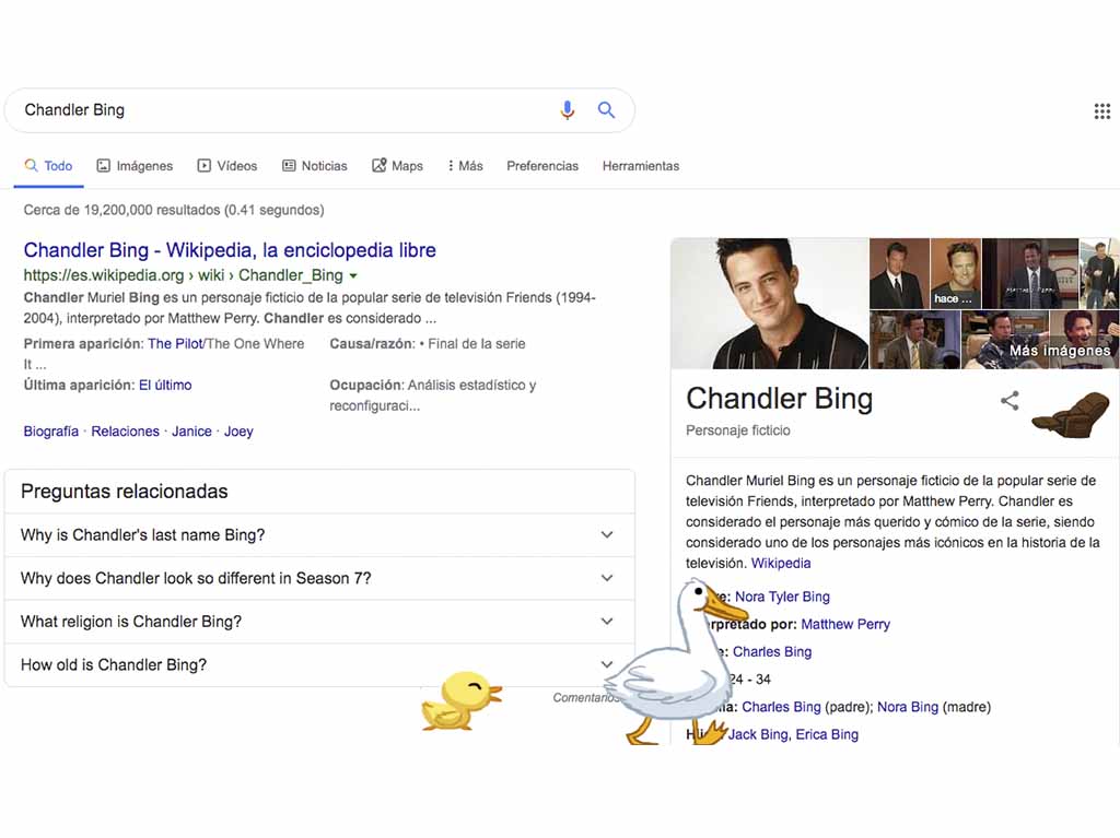 Chandler Bing de Friends en Google