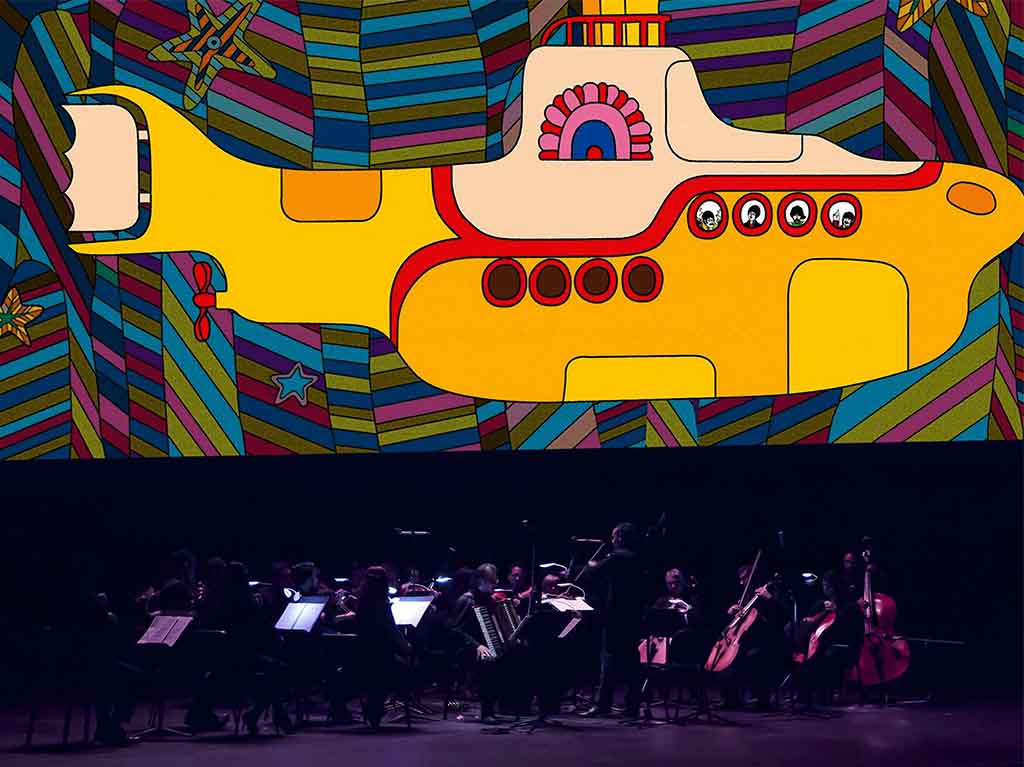 Mira Yellow Submarine la película con orquesta en vivo y Grupo Morsa como invitado