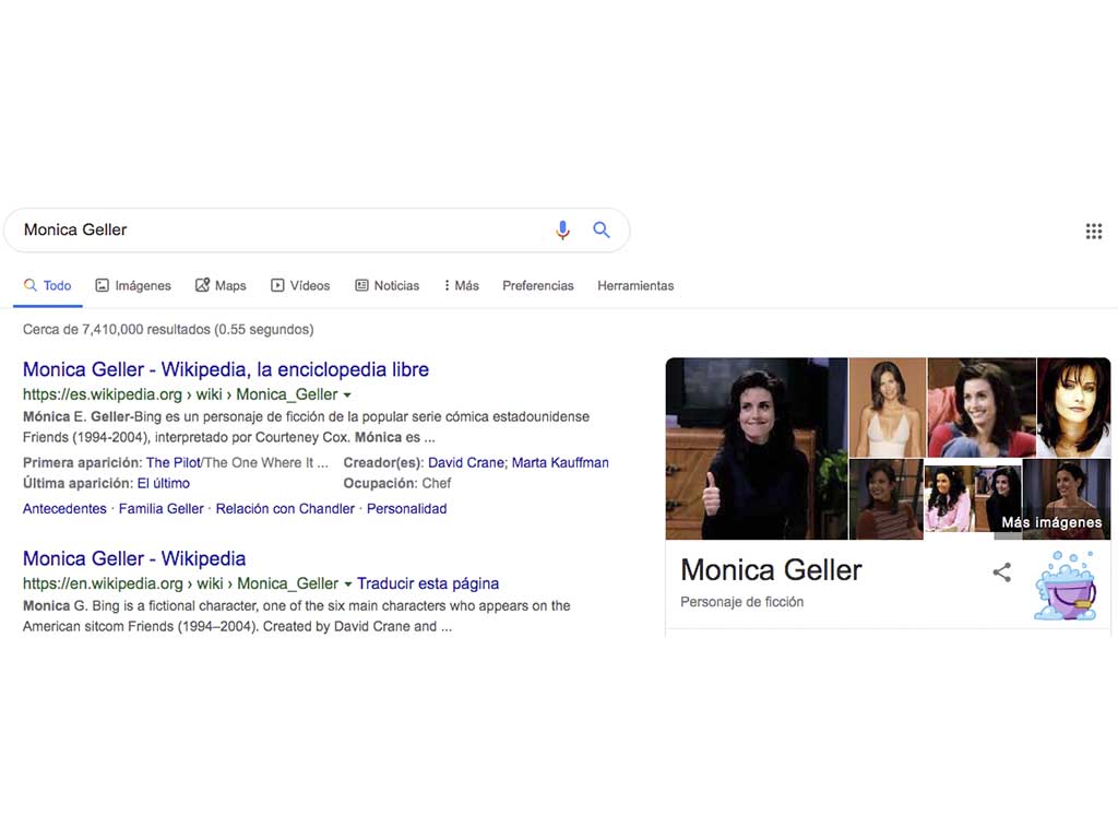 Monica Geller de Friends en Google