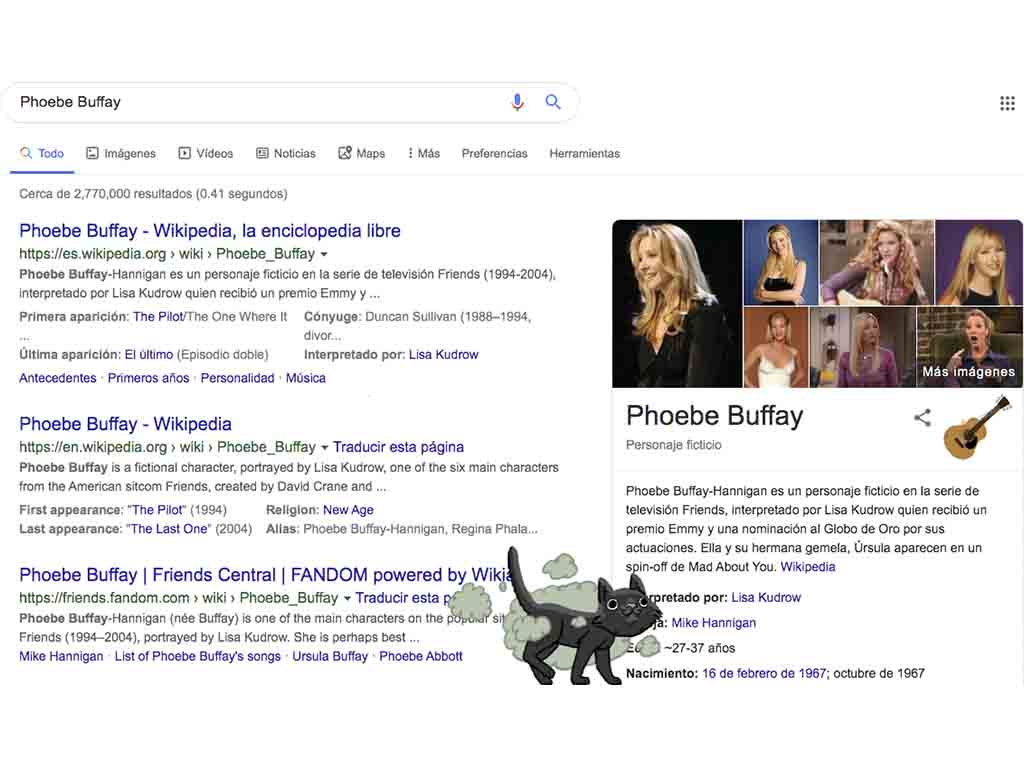 Phoebe Buffay de Friends en Google