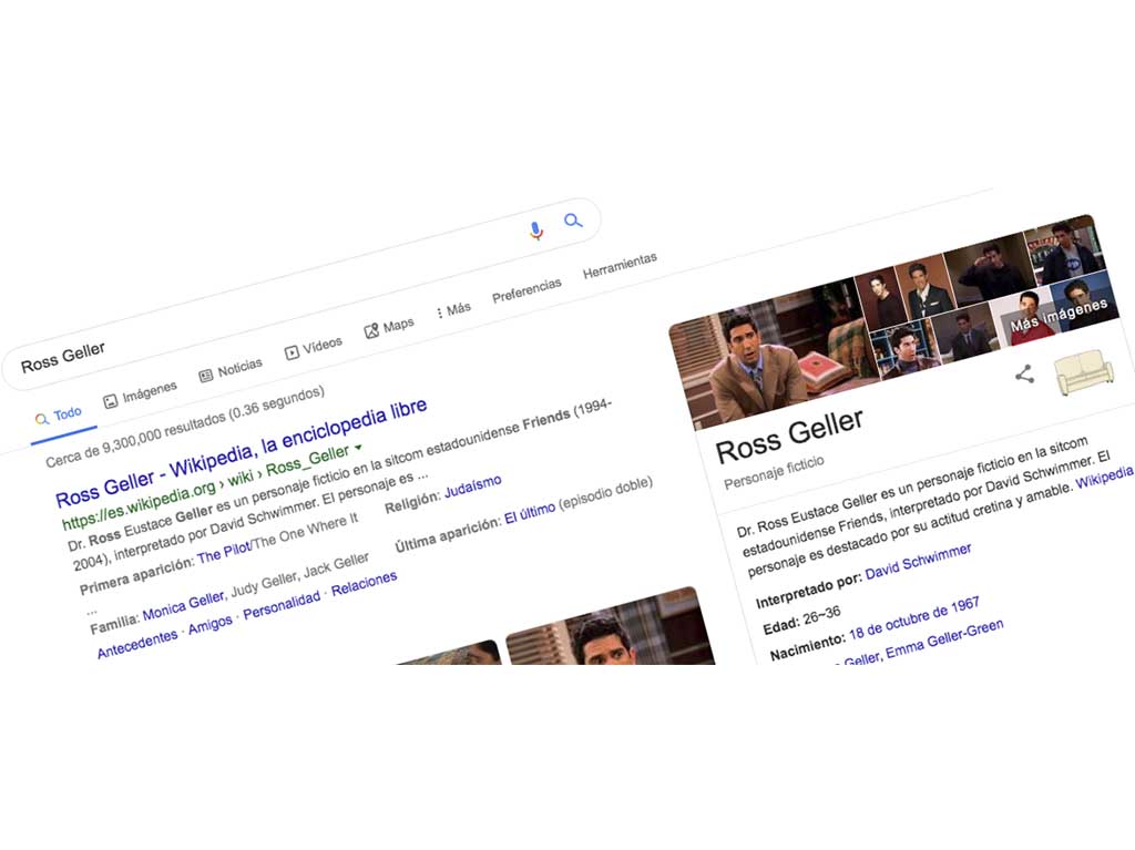 Ross Geller de Friends en Google