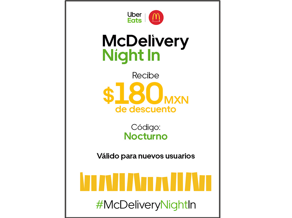 Código McDelivery Night 180 pesos