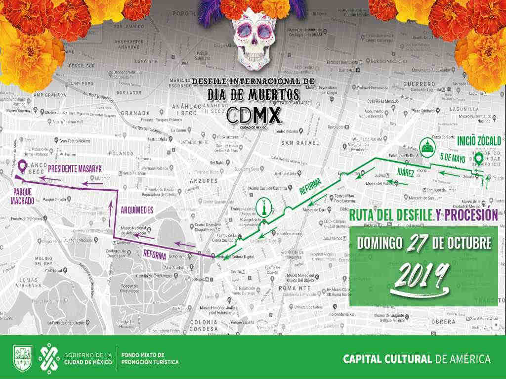 Desfiles de Día de Muertos en CDMX la ruta