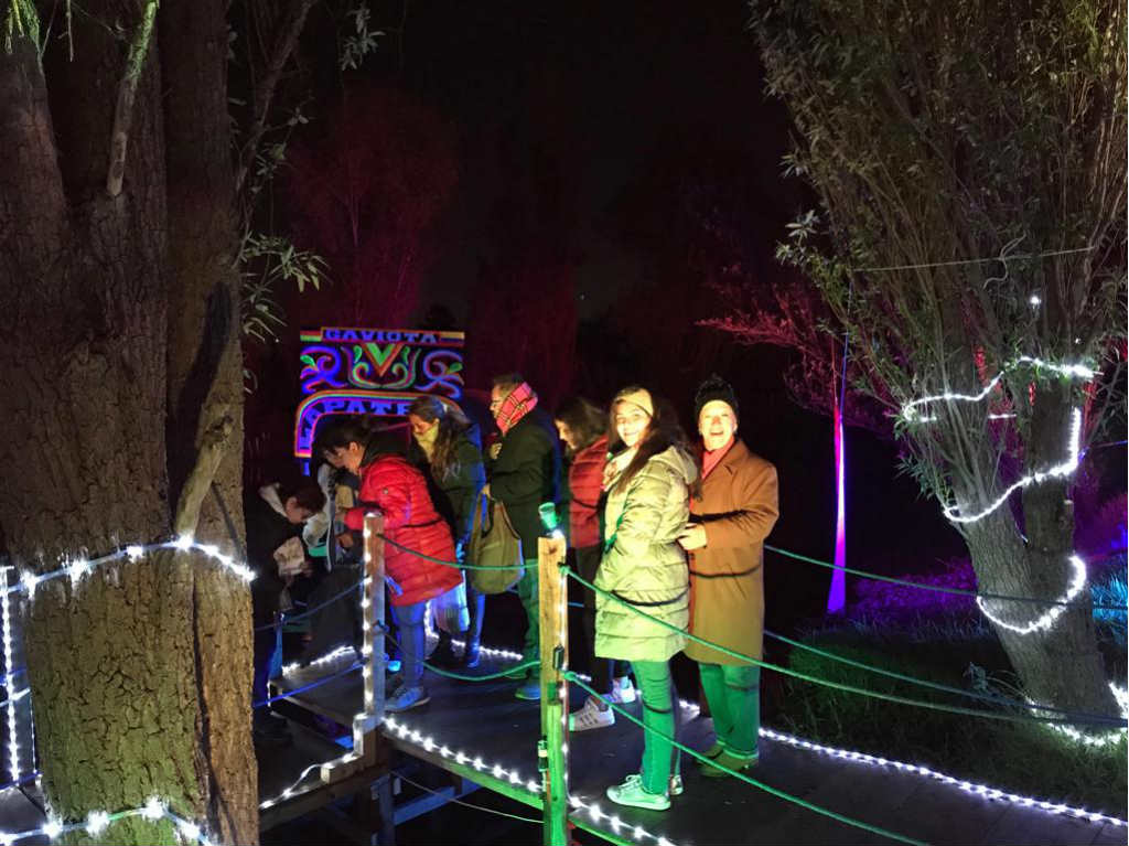 Mágica Nochebuena en Xochimilco pabellón iluminado