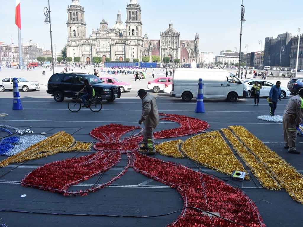 decoracion decembrina del Zócalo