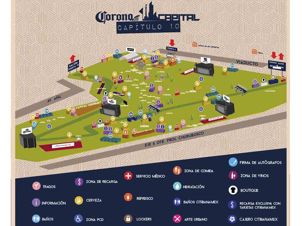 Mapa Corona Capital 2019