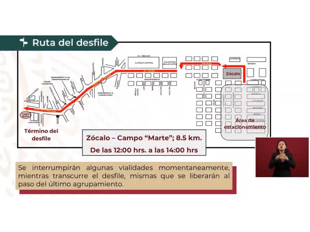 ruta desfile 20 de noviembre