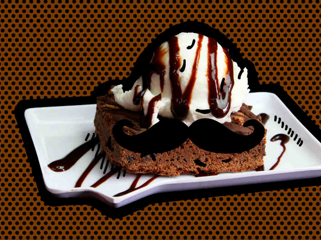 helado de Picafresas y de brownie