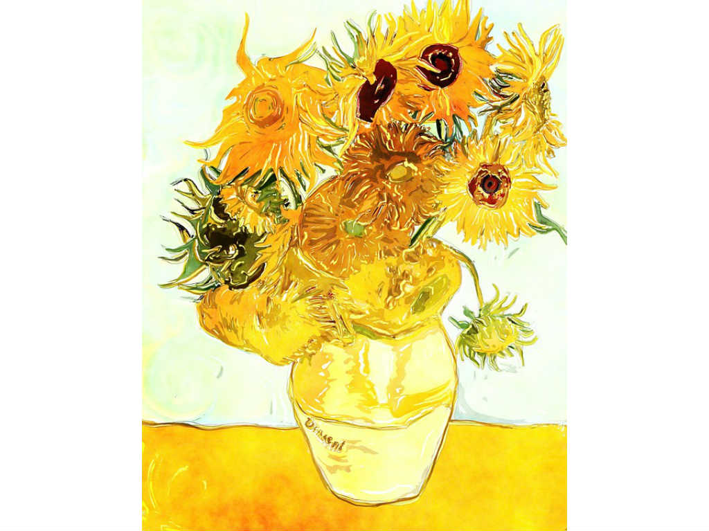 Van Gogh girasoles contra el mundo cuadro