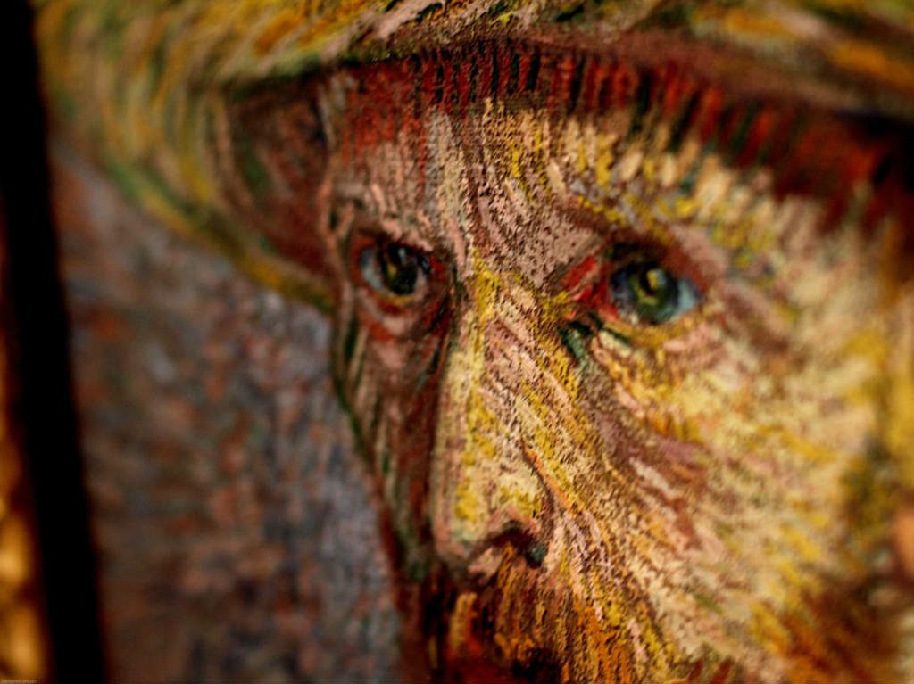 Van Gogh girasoles contra el mundo ojos