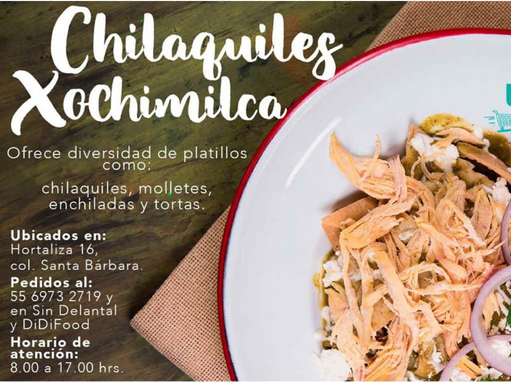 chilaquiles a domicilio en CDMX, xochimilcas