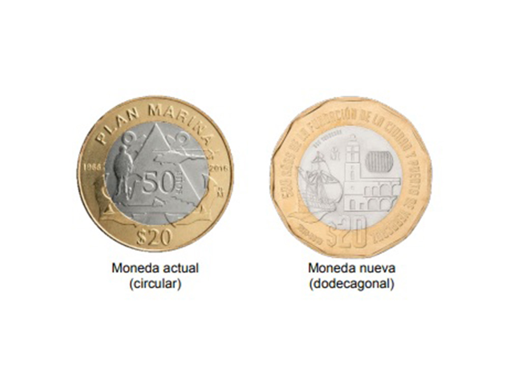 nueva moneda de 20 pesos