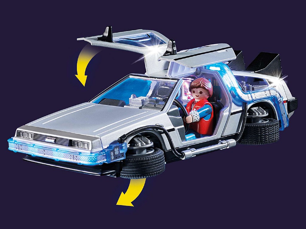 DeLorean en el set de playmobil de Volver al Futuro