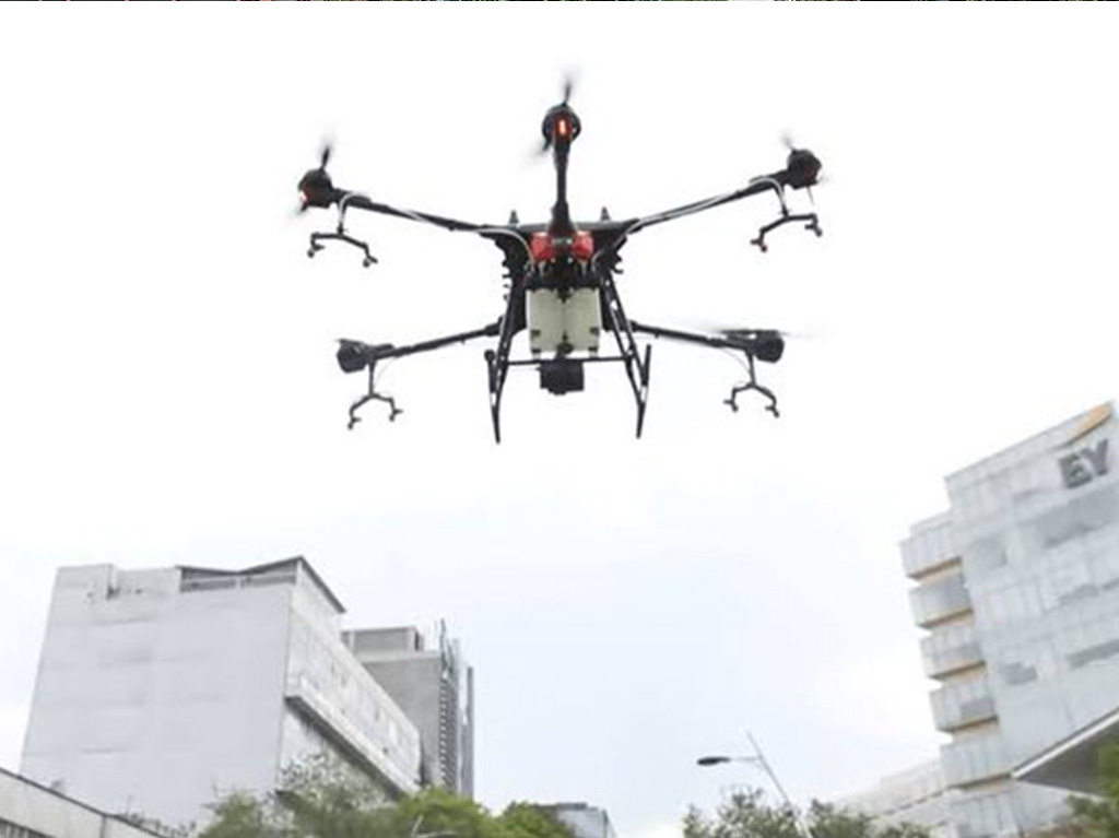 Así se ven los drones que se usan para sanitizar Polanco